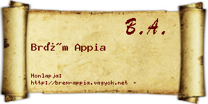 Brém Appia névjegykártya